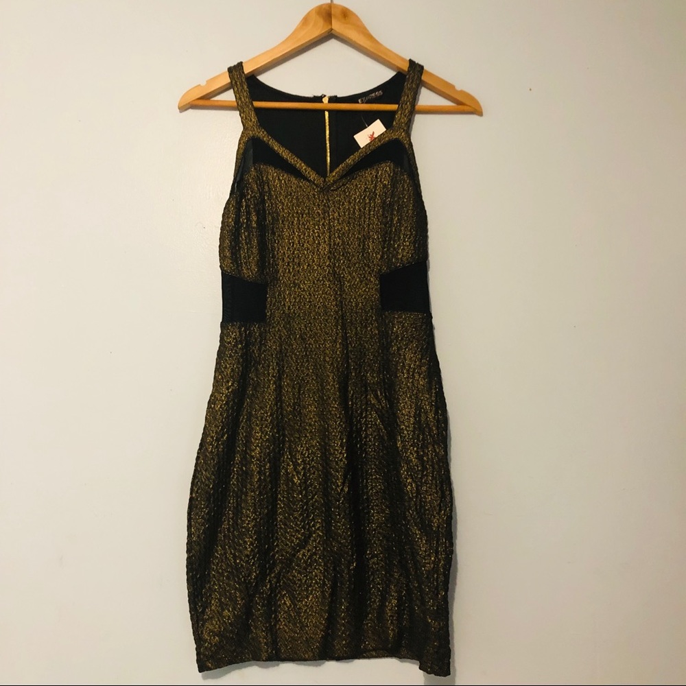 Metallic Gold Mini Dress